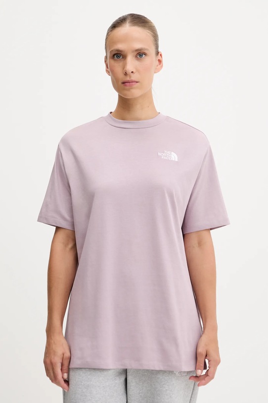 Bombažna kratka majica The North Face Essential Našitek roza NF0A87NQD2Q1