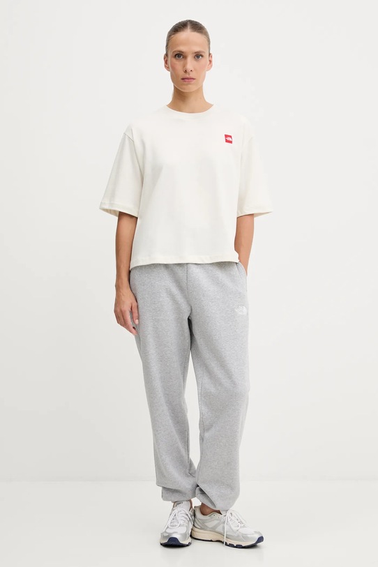 Bombažna kratka majica The North Face Redbox NF0A8EG6QLI1 bež AW25