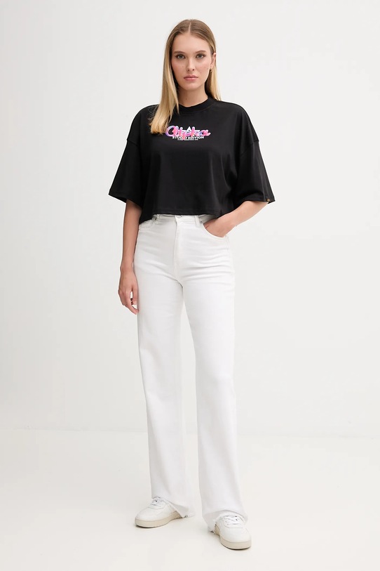 Alpha Industries t-shirt bawełniany 258064.03 czarny AW25