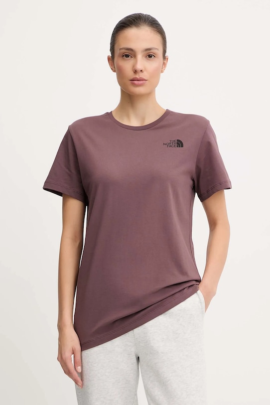 Odzież The North Face t-shirt bawełniany NF0A8E3JES91 bordowy