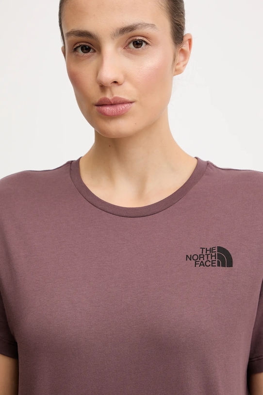 The North Face t-shirt bawełniany bordowy NF0A8E3JES91