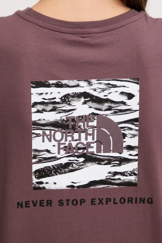 The North Face t-shirt bawełniany NF0A8E3JES91 bordowy
