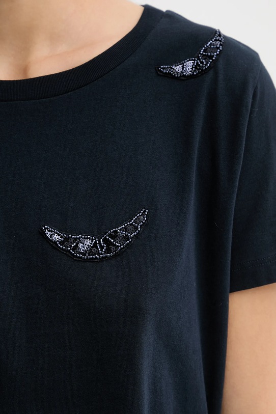 ZADIG&VOLTAIRE t-shirt bawełniany JWTS02821 granatowy