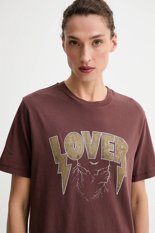 Bavlnené tričko ZADIG&VOLTAIRE hnedá JWTS02814