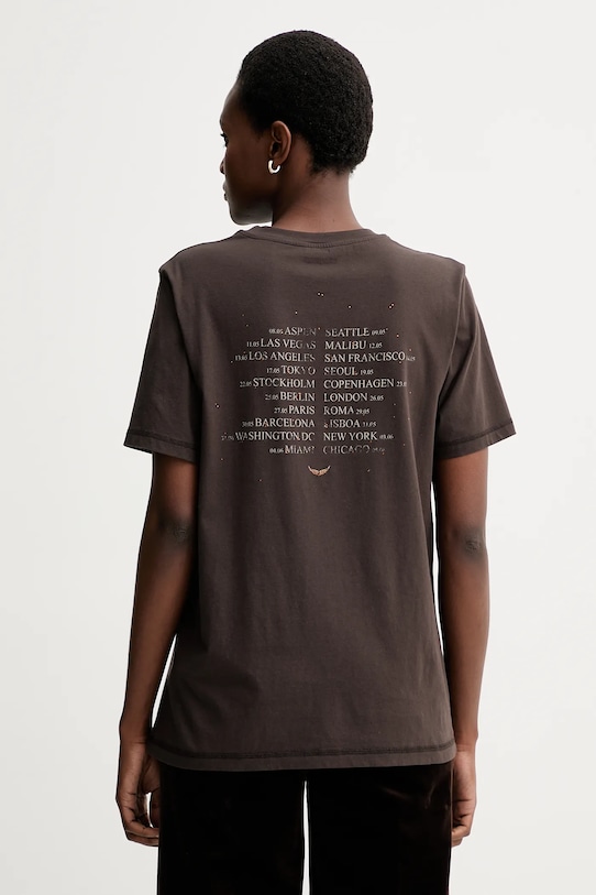 Oblečení Bavlněné tričko ZADIG&VOLTAIRE JWTS02816 hnědá