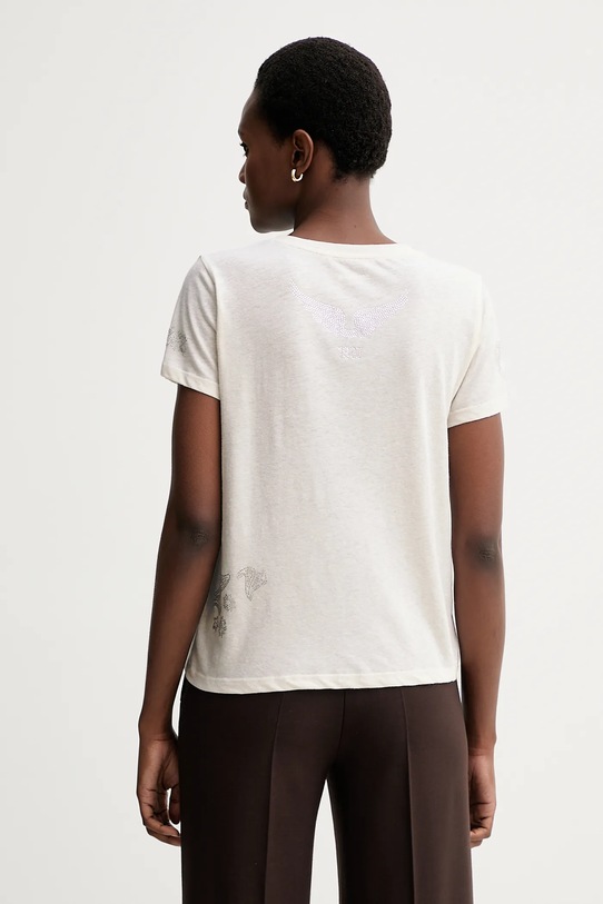 Odjeća Majica kratkih rukava s dodatkom lana ZADIG&VOLTAIRE JWTS02818 bež