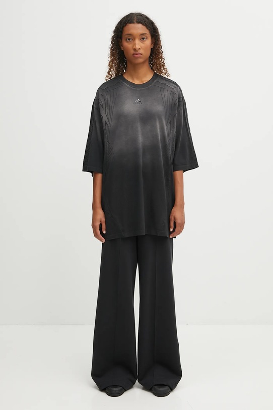 Βαμβακερό μπλουζάκι adidas Originals Oversized Tee KE9809 μαύρο