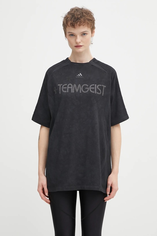 adidas Originals cotton t-shirt Rhinestone Tee relaxed black KF3113