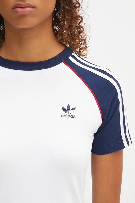 Tričko adidas Originals 3-Stripes Raglan Slim bílá JV7190