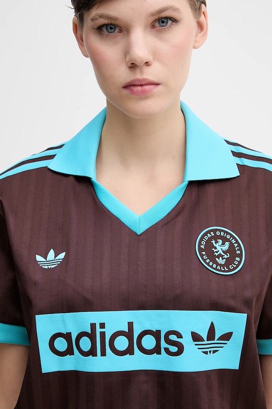 Μπλουζάκι adidas Originals Football Tee καφέ JY3542