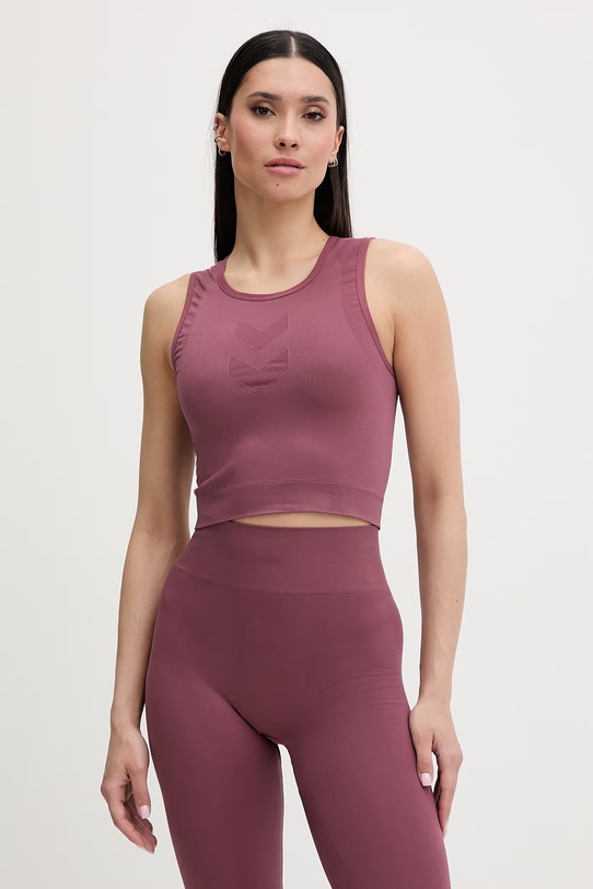 Hummel top damski bordowy 230077