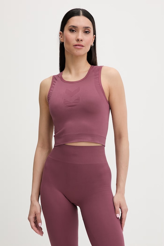 Hummel top damski bordowy 230077