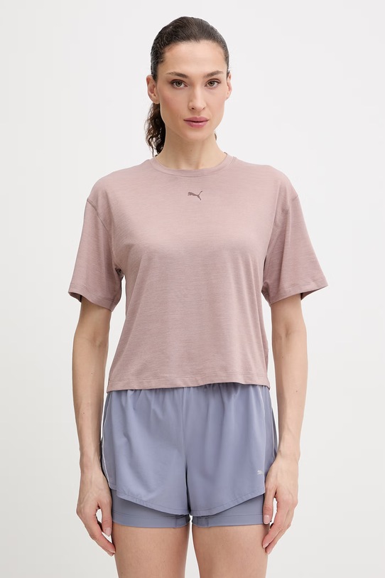 Puma t-shirt treningowy z elastanem różowy 527457