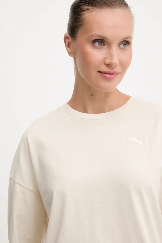 Puma t-shirt bawełniany beżowy 688148.D
