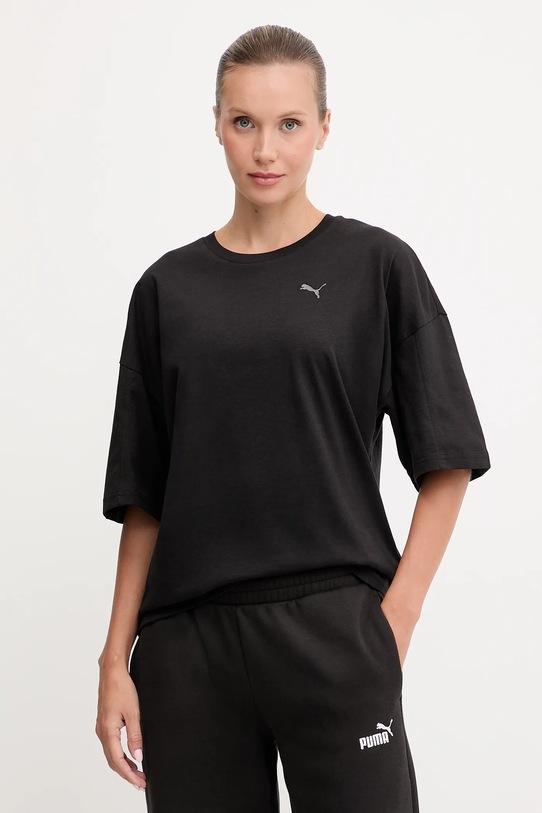 Puma t-shirt bawełniany bawełna czarny 688148.D