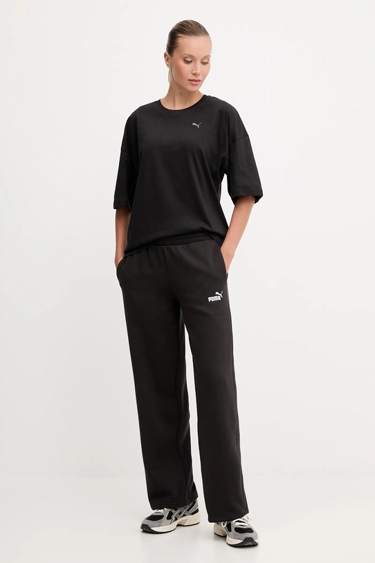 Puma t-shirt bawełniany 688148.D czarny AW25