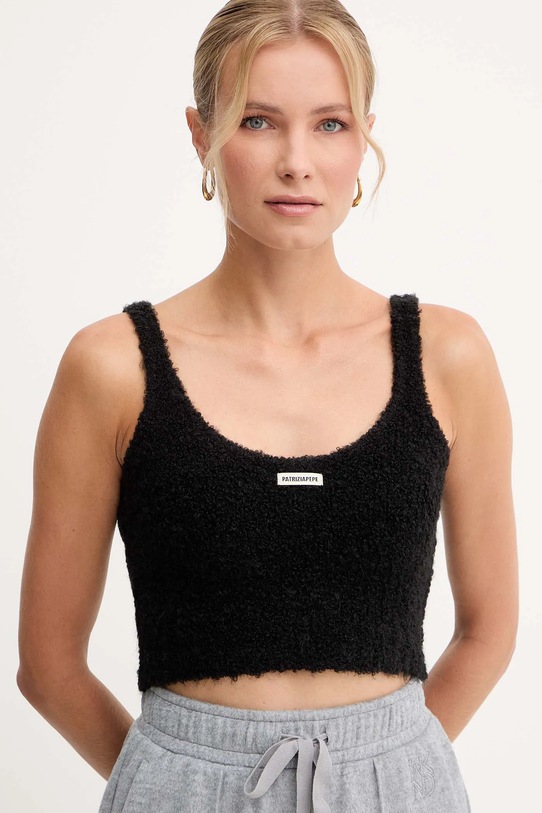 Patrizia Pepe top cu lână negru 2K0354.K222