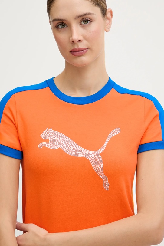Puma t-shirt PUMA x FENTY pomarańczowy 636184