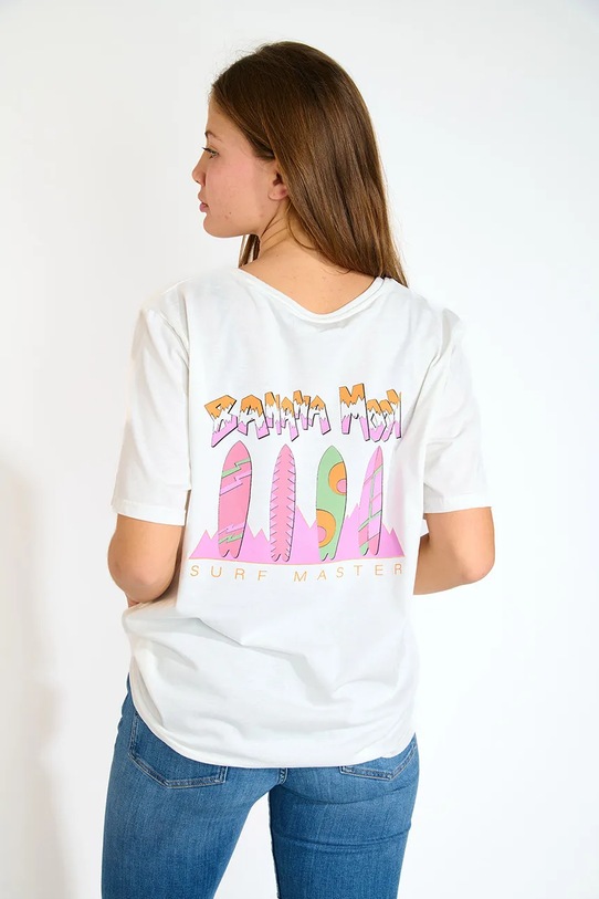 Banana Moon t-shirt bawełniany Urbana nadruk beżowy CRISP.URBANA