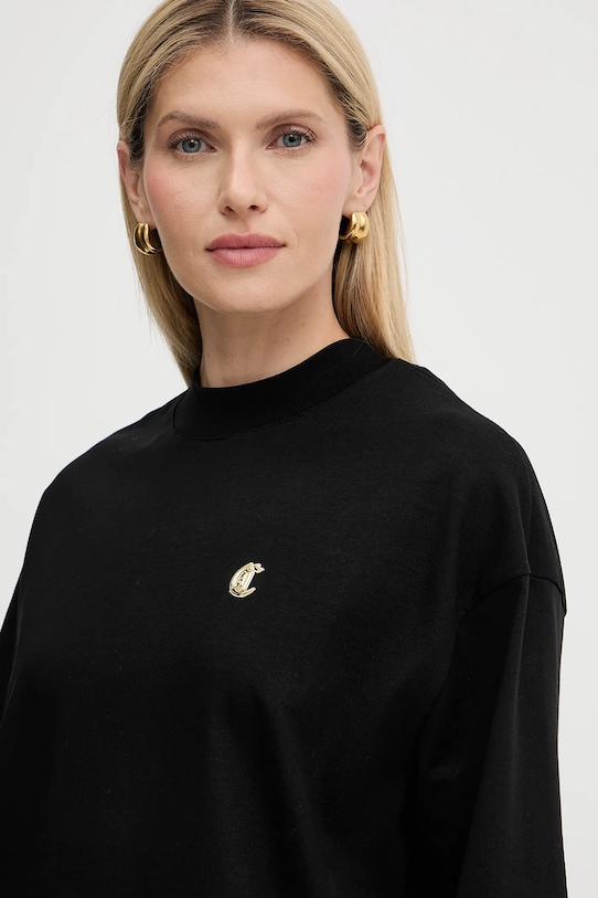 Bavlněné tričko Just Cavalli černá 79PAHT06.CJ518