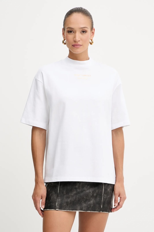 Just Cavalli t-shirt bawełniany nadruk biały 79PAHT01.CJ518