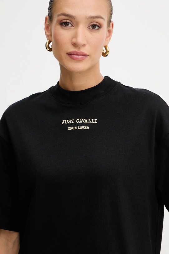Just Cavalli t-shirt bawełniany czarny 79PAHT01.CJ518