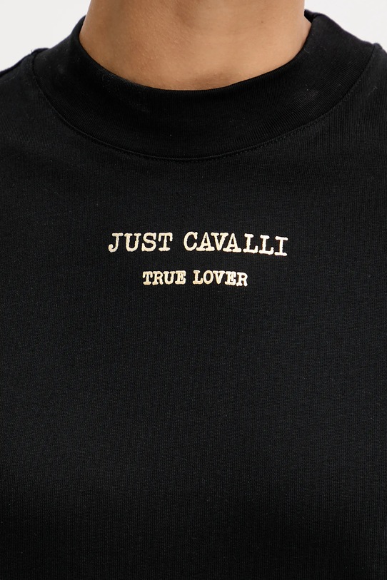 Just Cavalli t-shirt bawełniany 79PAHT01.CJ518 czarny