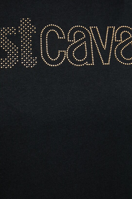 Just Cavalli t-shirt bawełniany 79PAHE23.CJ110 czarny