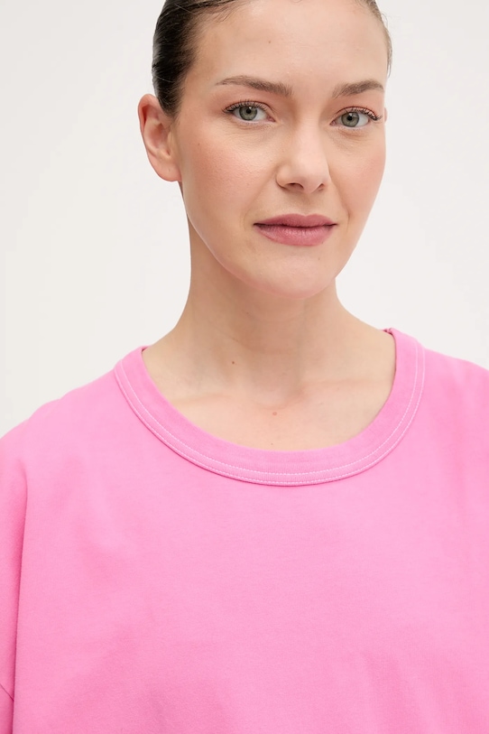 American Vintage longsleeve din bumbac roz FIZ02J