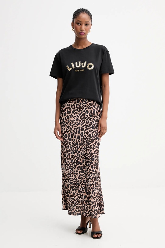 Liu Jo t-shirt bawełniany UF5260.JS923 czarny AW25
