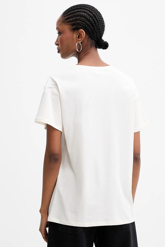 Odzież Liu Jo t-shirt bawełniany TF5184.JS923 beżowy