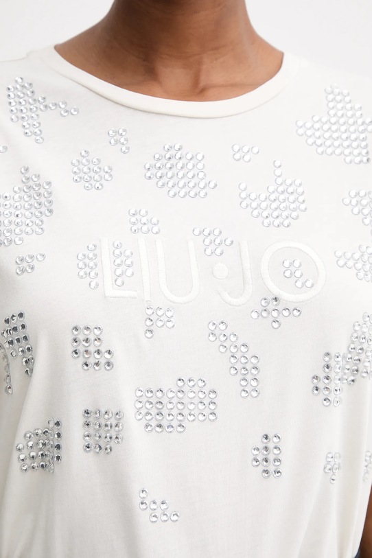 Liu Jo t-shirt bawełniany TF5184.JS923 beżowy