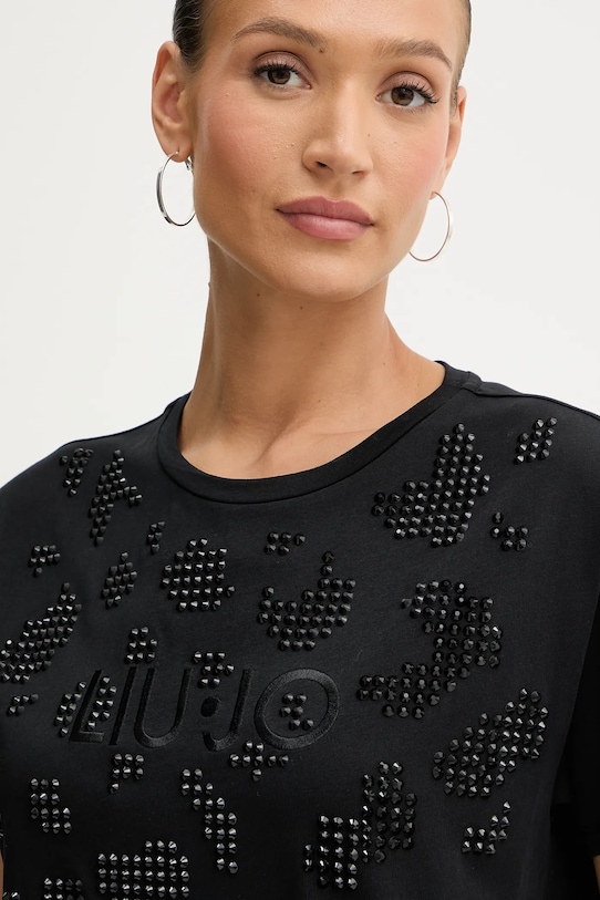 Liu Jo t-shirt bawełniany czarny TF5184.JS923