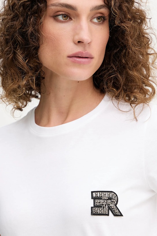 Bombažna kratka majica Ermanno Scervino bela 57TL010EE0