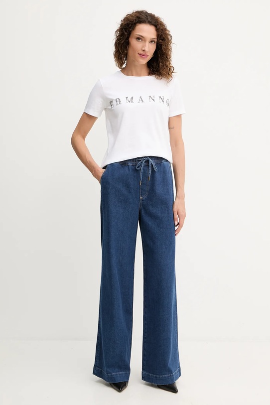Bavlnené tričko Ermanno Scervino 57TL012EE2R biela AW25
