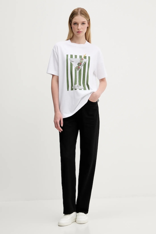 Bavlněné tričko Abercrombie & Fitch KI157.5346.100 bílá AW25