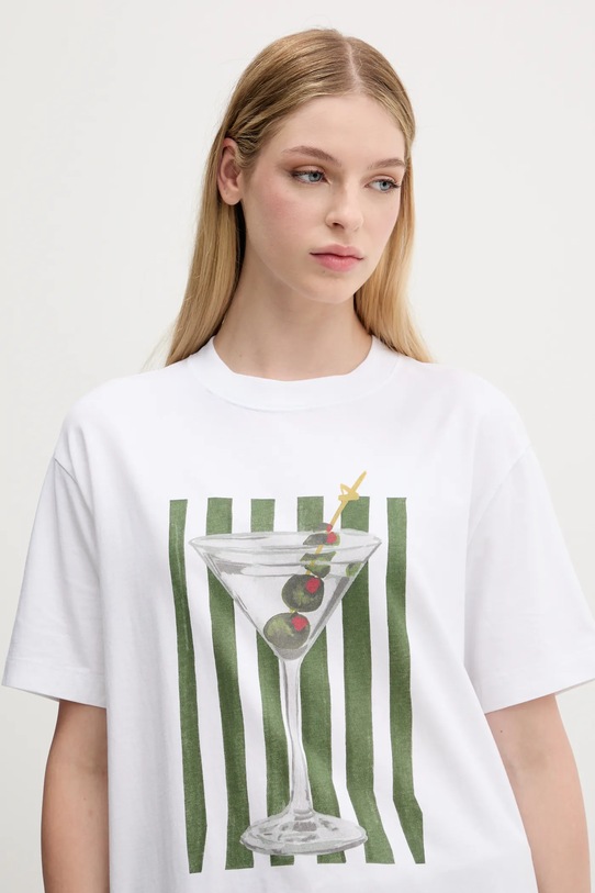 Βαμβακερό μπλουζάκι Abercrombie & Fitch λευκό KI157.5346.100