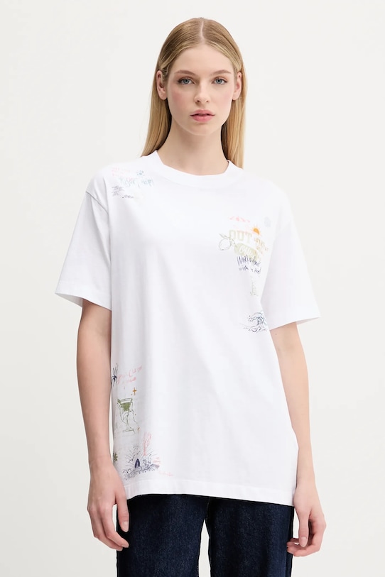 Abercrombie & Fitch tricou din bumbac print alb KI157.5386.100