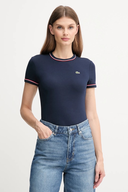 Μπλουζάκι Lacoste slim σκούρο μπλε TF5289