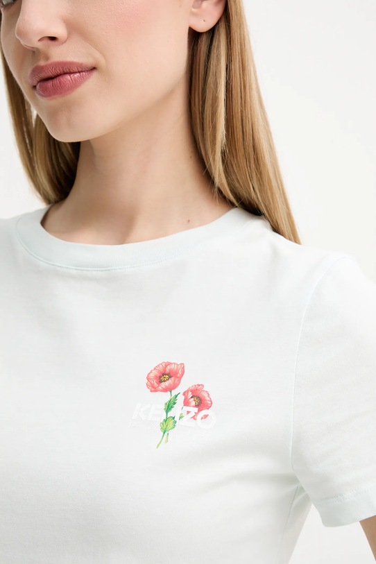Хлопковая футболка Kenzo FF62TS2564SO бирюзовый