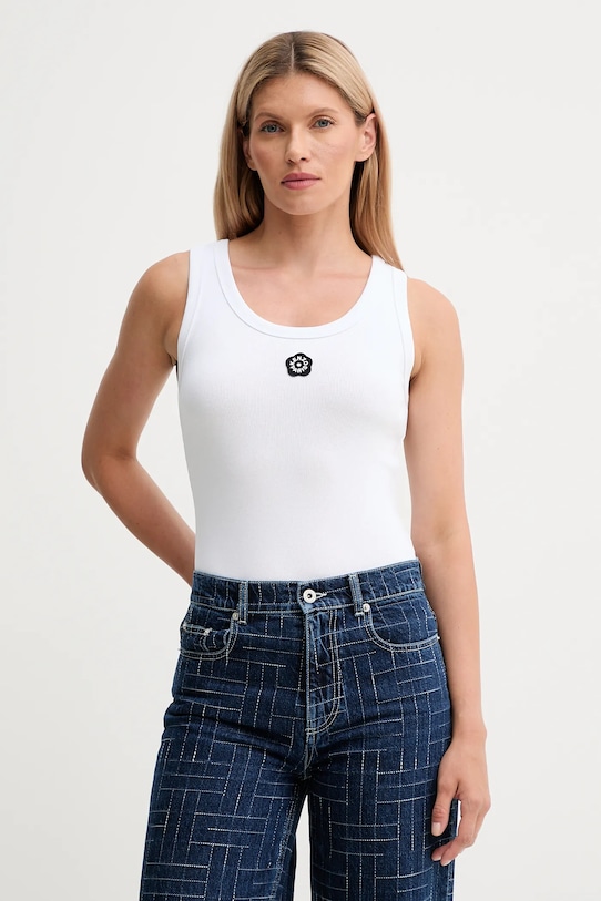 Kenzo top imprimeu alb FF52TO7384SJ