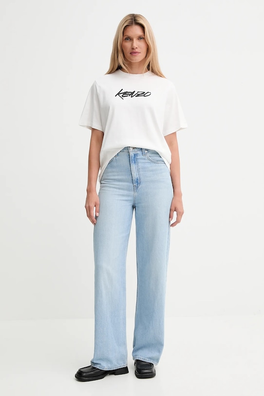 Kenzo tricou din bumbac Kenzo x Futura FF62TS5544SG alb AW25