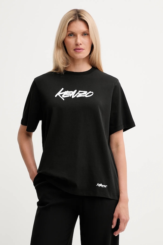 Bavlněné tričko Kenzo Kenzo x Futura kulatý černá FF62TS5544SG