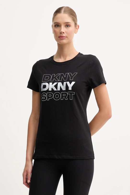 Dkny t-shirt z elastanem czarny DP5T1333
