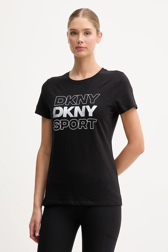 Dkny t-shirt z elastanem czarny DP5T1333