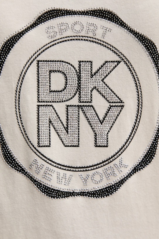 Dkny t-shirt bawełniany DP5T1366 beżowy