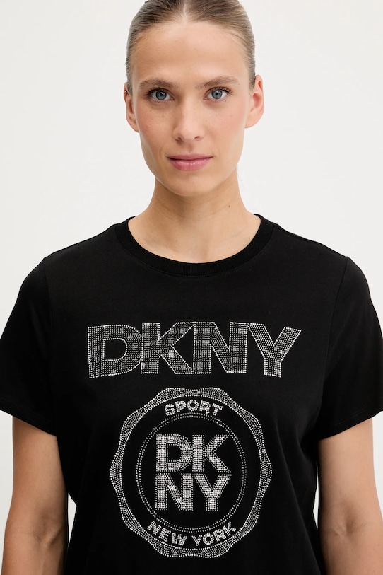Dkny t-shirt bawełniany czarny DP5T1366