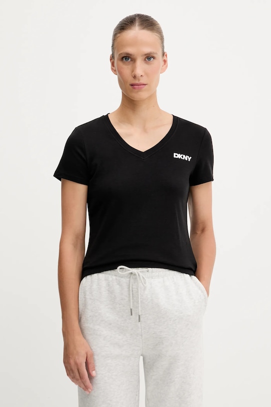 Dkny t-shirt z elastanem czarny DP5T1335