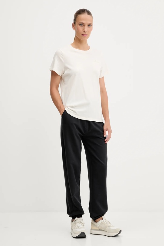 Dkny t-shirt bawełniany DP5T1372 beżowy AW25