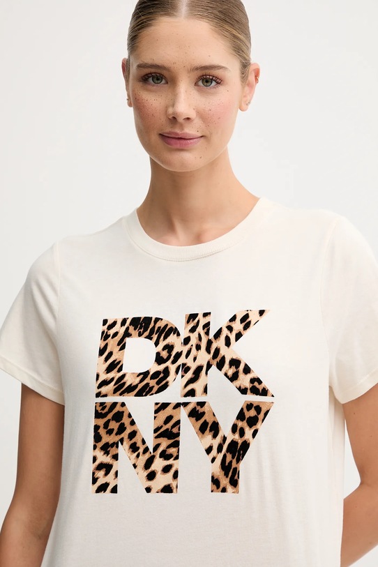Dkny t-shirt bawełniany beżowy DP5T1364